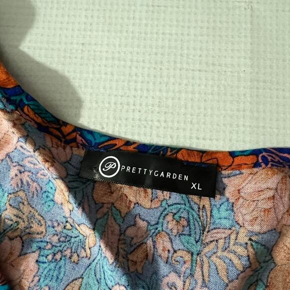 Pretty Garden Boho Hippie Flower Maxi Dress Size XL - Picture 9 of 11